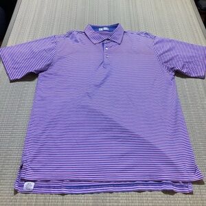 Peter Millar Purple Striped Polo Short Sleeve Men’s Large